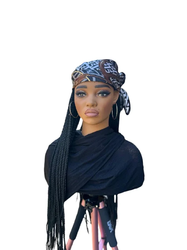 C2- Elegant Satin Scarf Wig/ Two Strand Twist