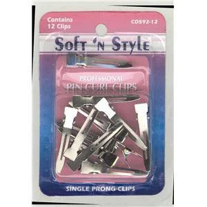 SOFT N STYLE SINGLE PRONGE CLIPS 12 CD592-12