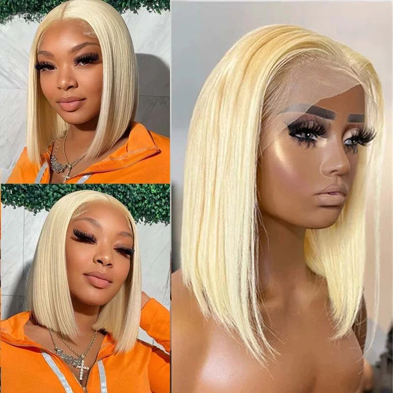 ALICIA Blonde #613 Bob 13x4, 13x6, 4x4, 5x5, 6x6, 7x7 Lace Wig Human Hair Glueless Wig