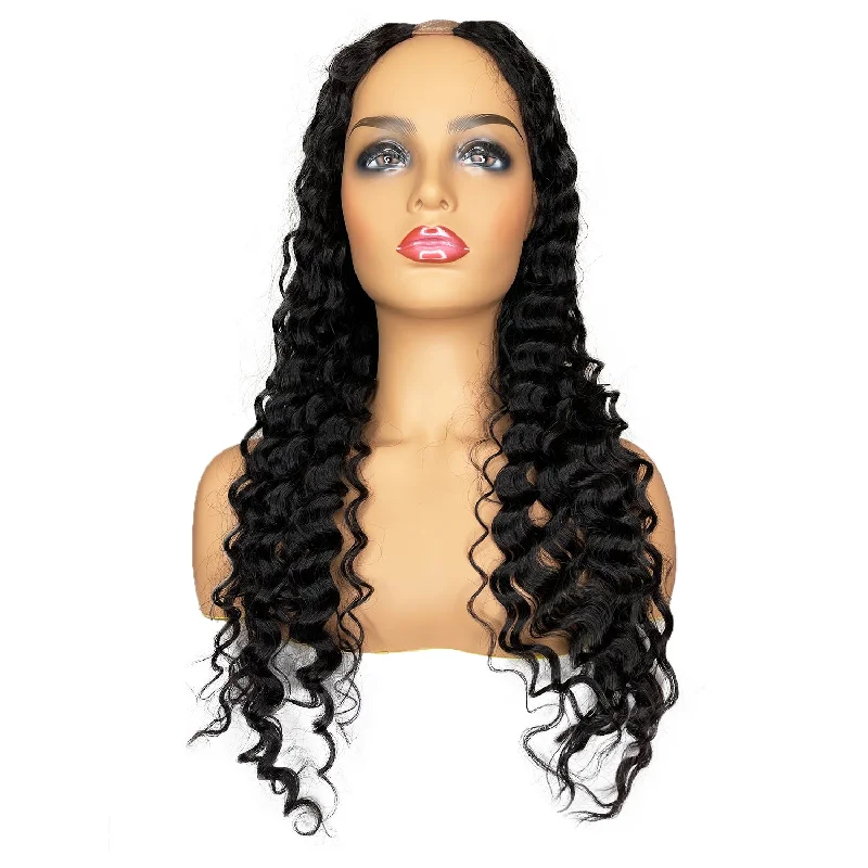 8A Malaysian Deep Wave U Part Human Hair Wig