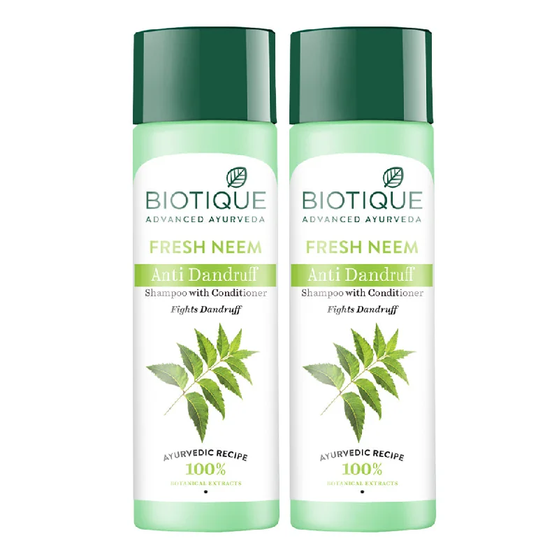 Biotique Fresh Neem Margosa Anti Dandruff Shampoo and Conditioner 180ml (Pack of 2)