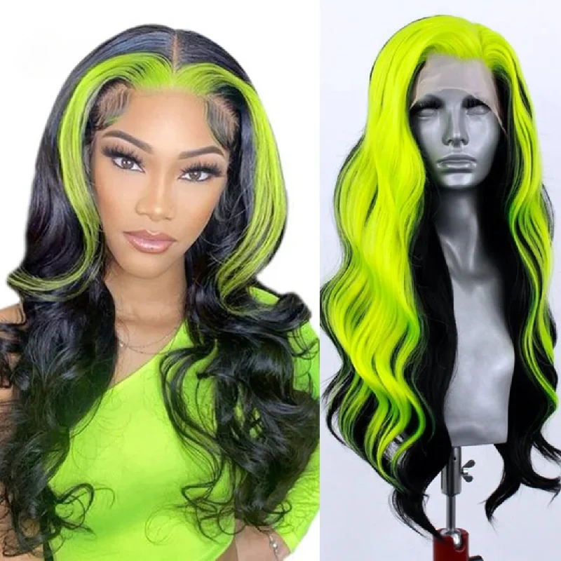 Black and Green Wig