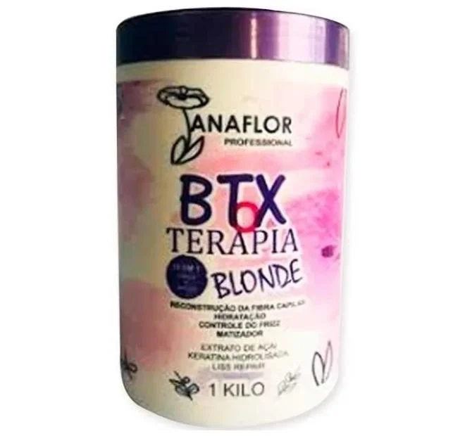 Btox Blonde Tinting Therapy Fiber Recostruction Anti Frizz Cream 1kg - JanaFlor