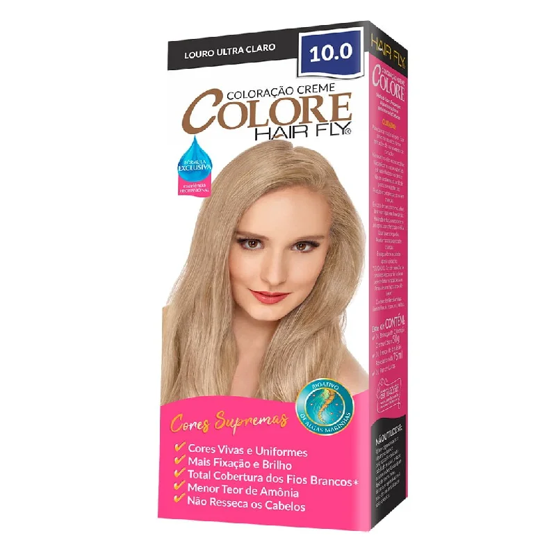 Hair Fly Coloring Cream Colors 10.0 Blond Ultra Clear 125g