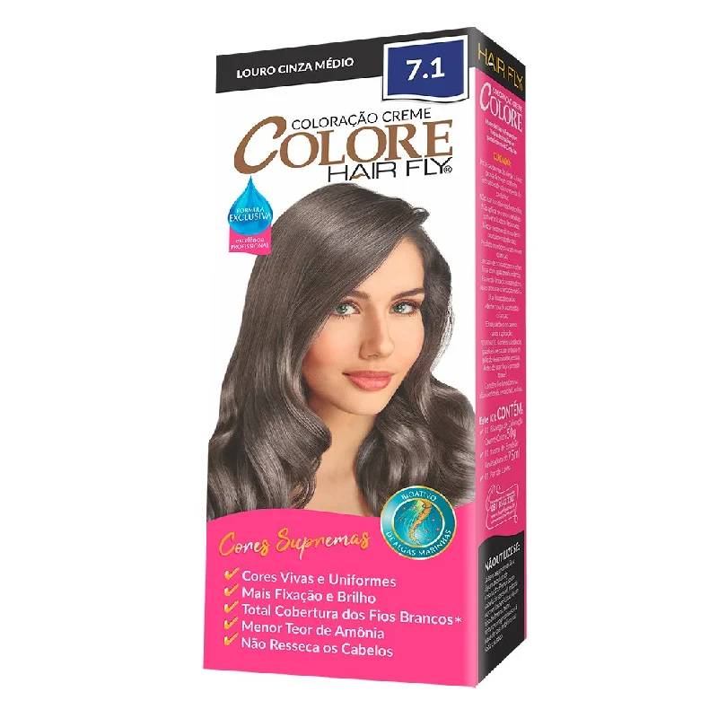 Hair Fly Coloring Cream Colors 7.1 - Middle Gray 125g