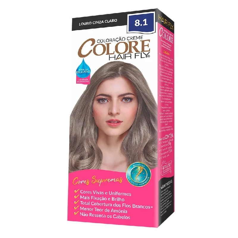 Hair Fly Coloring Cream Colors 8.1 - Light Gray 125g