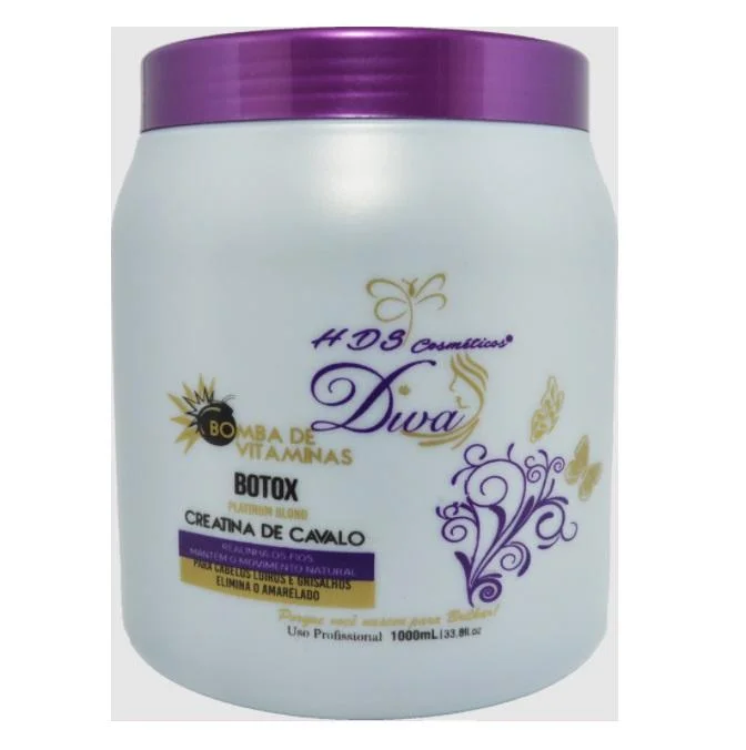 Diva Platinum Blond Tinting Horse Creatine Vitamins Deep Hair Mask 1Kg - HDS Cosmetics