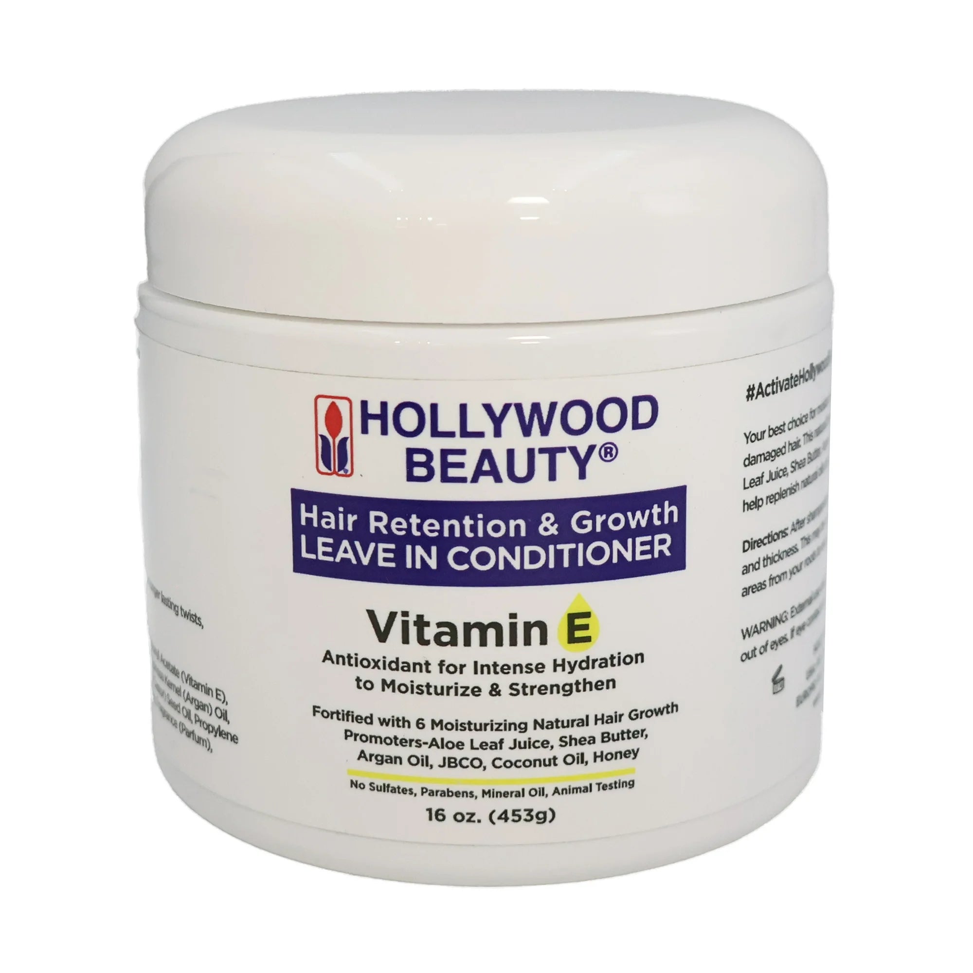 Hollywood Beauty Hair Retention & Growth Leave-In Conditioner with Vitamin E and Natural Moisturizers