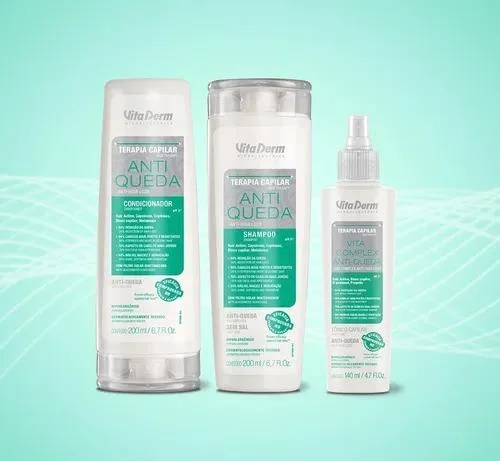 Kit Anti Fall Vita Derm Shampoo Conditioner E Tonic - Vita Derm