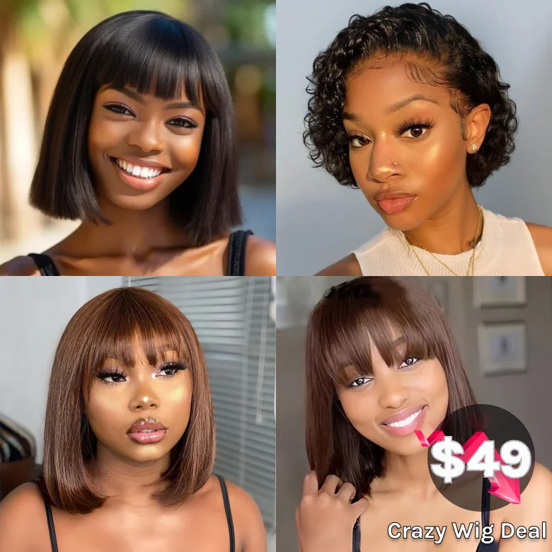 Black Friday $49 Wig Deal|Klaiyi  Short Pixie Cut Lace Front Bob Wigs Human Hair Flash Sale