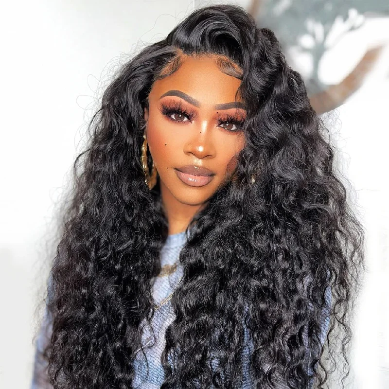 MORE FACE Loose Deep Wave Wig 13x4 HD Lace Frontal Wig Preplucked Loose Deep Human Hair Wigs