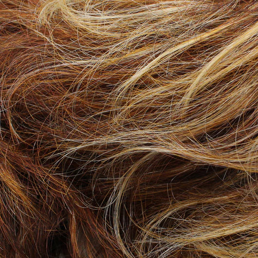 Flame | Medium auburn highlighted with strawberry blonde and ash blonde