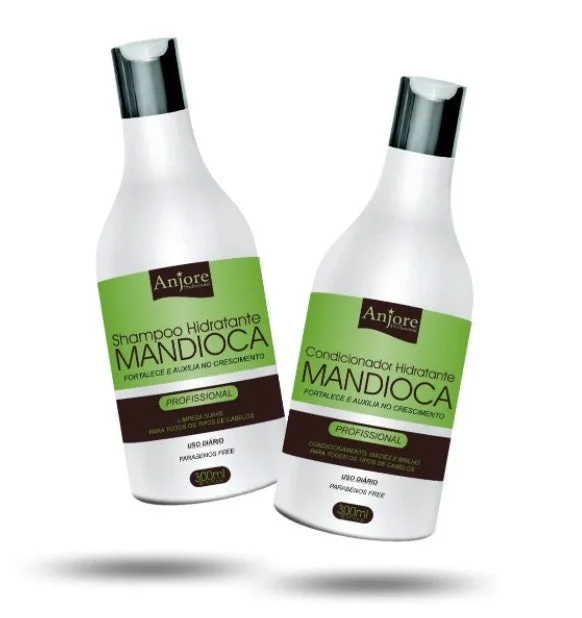 Mandioca Cassava Hair Treatment Kit Shampoo Conditioner 2x300ml - Anjore