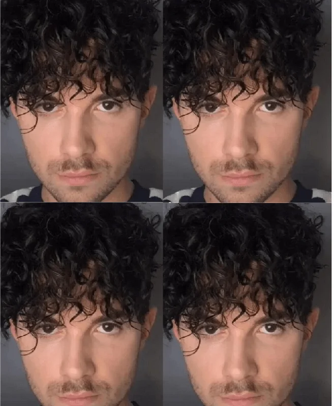 Mens Curly Black Wig