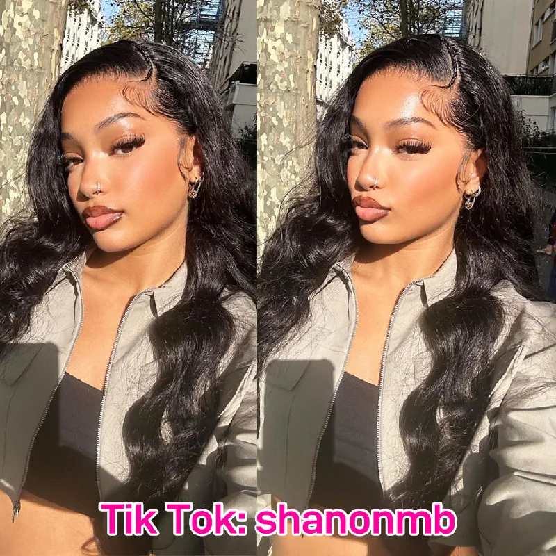 MORE FACE 13x6 Body Wave Human Hair Wigs Pre-Plucked Lace Front Wig With Baby Hair