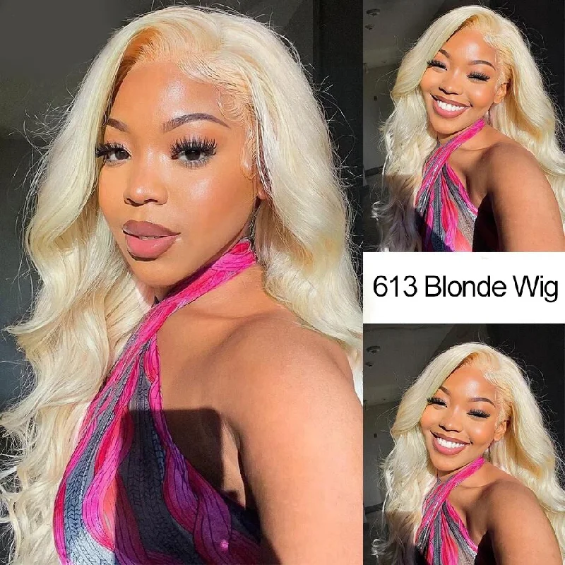 MORE FACE Body Wave 613 Blonde Wig 13x4 HD Lace Frontal Human Hair Wigs For Women