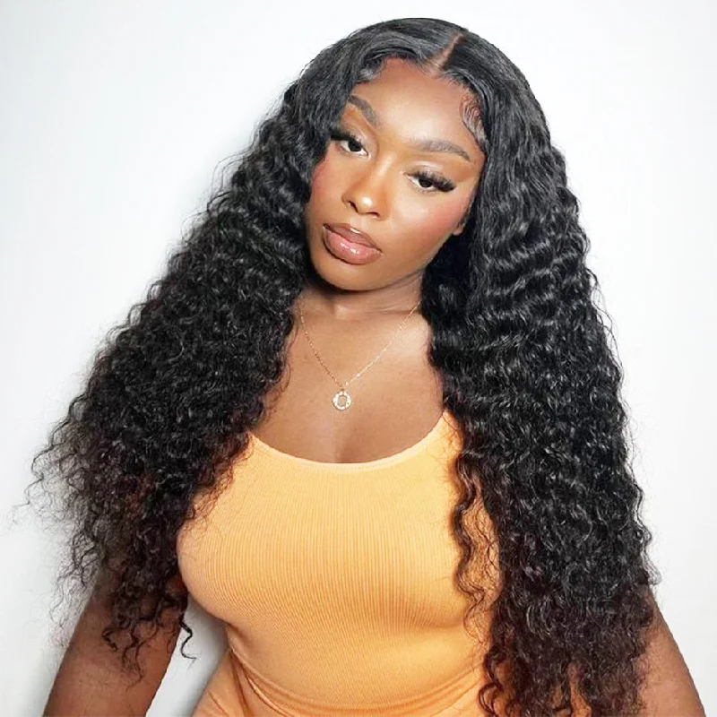 MORE FACE Water Wave V Part Wig With No Leave Out Natural Wave GLueless Human Hair Wig