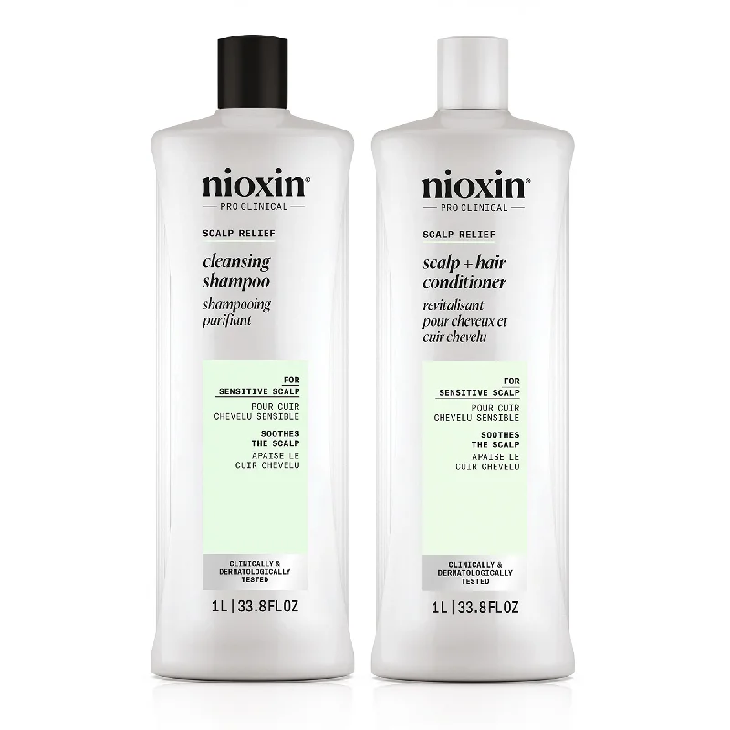 Nioxin Scalp Relief Cleansing Shampoo and Scalp + Hair Conditioner Liter Duo ($120 Value)