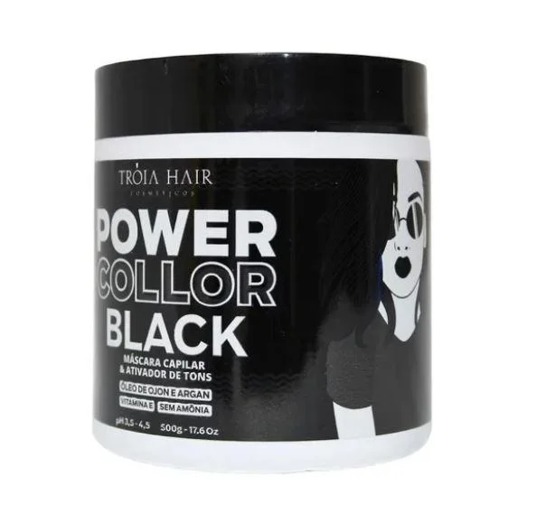 Power Color Activator Black Tinting Ojon Argan Vitamin E Mask 500g - Troia Hair