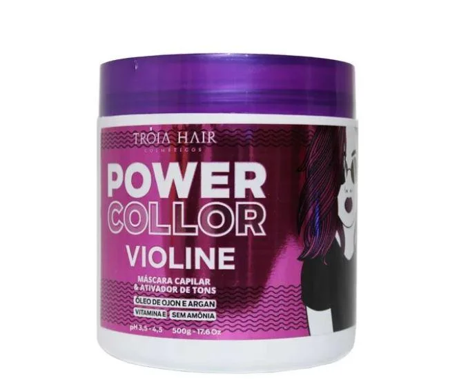 Power Color Activator Violine Tinting Argan Ojon Vitamin E Mask 500g - Troia Hair