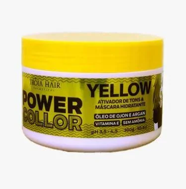 Power Color Yellow Toning Tinting Argan Ojon Vitamin E Mask 300g - Troia Hair