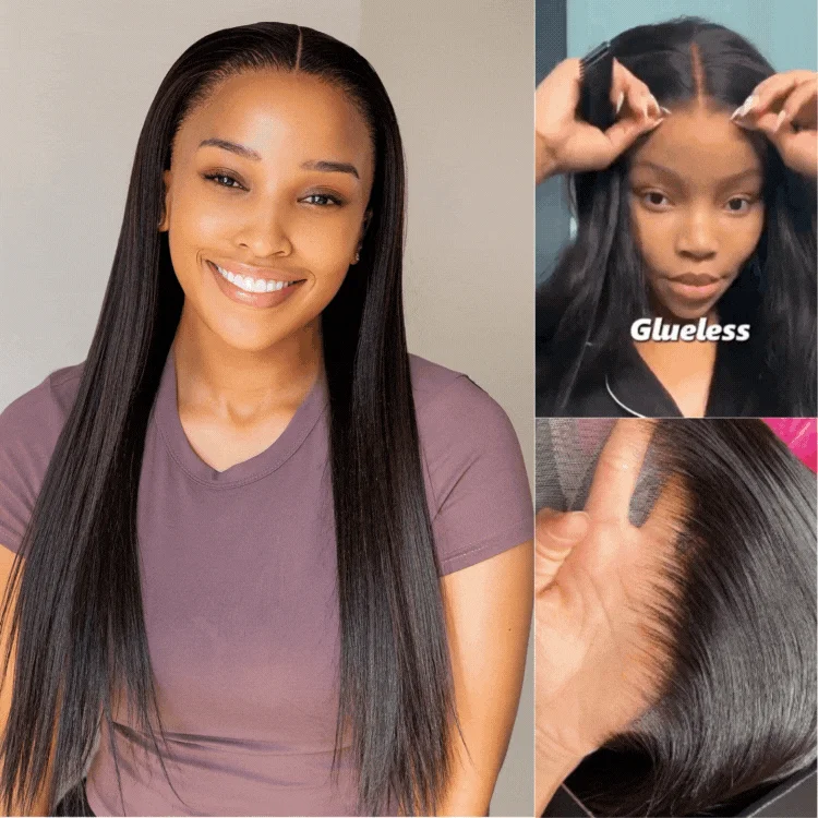 PreMax Wigs | Ready to Wear Silk Straight Glueless 13x4 Frontal Lace Wig 100% Human Hair