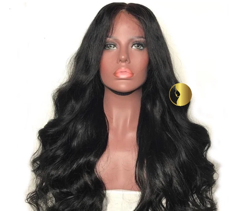 100% Virgin Body Wave Human Hair Lace Wigs