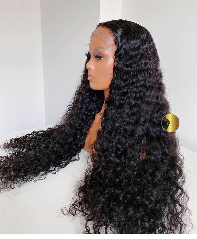 100% Virgin Deep Curl Human Hair Lace Frontal Wigs