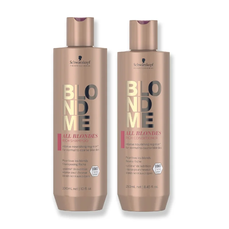 Schwarzkopf Blondme All Blondes Rich Shampoo 10oz and Conditioner 8oz Duo