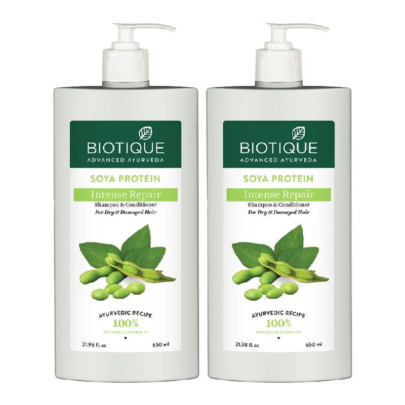 Biotique Soya Protein Fresh Nourishing Shampoo 650ml (Pack of 2)