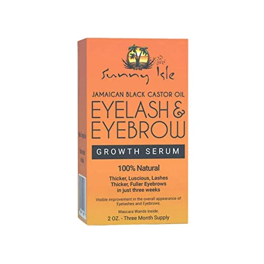 Sunny Isle Jamaican Black Castor Oil Eyelash & Eyebrow Growth Serum, Orange, 2 Ounce