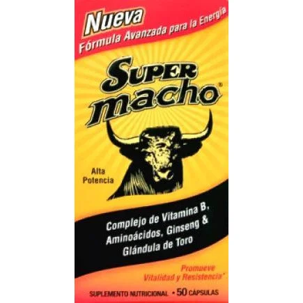 Super Macho Dietary Supplement With High Potency B Vitamins, 50 Softgels