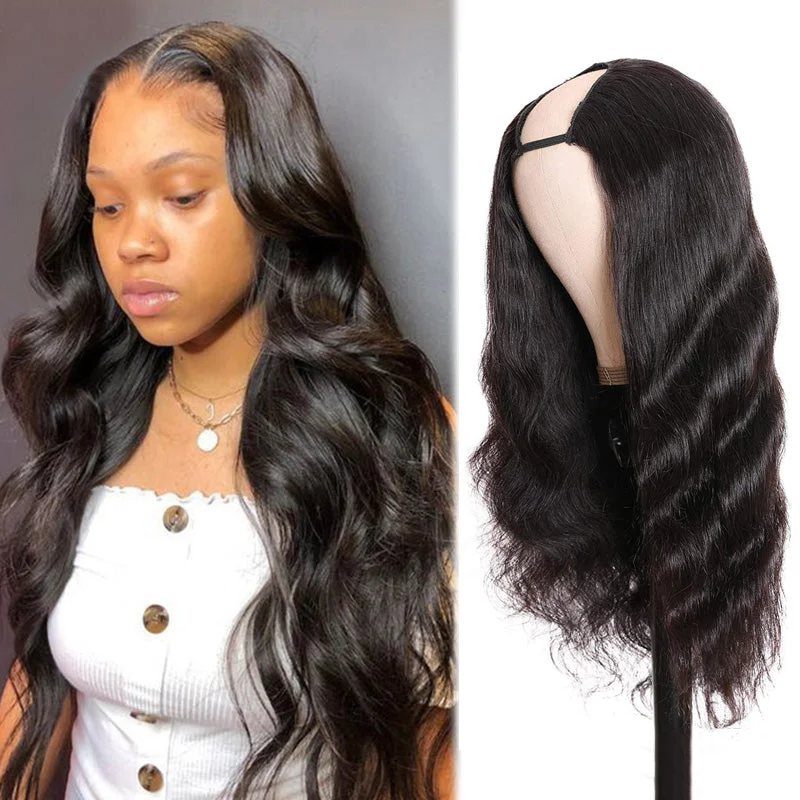 SUNNI - U Part Wig V Part Wig Body Wave Natural Color 100% Human Hair