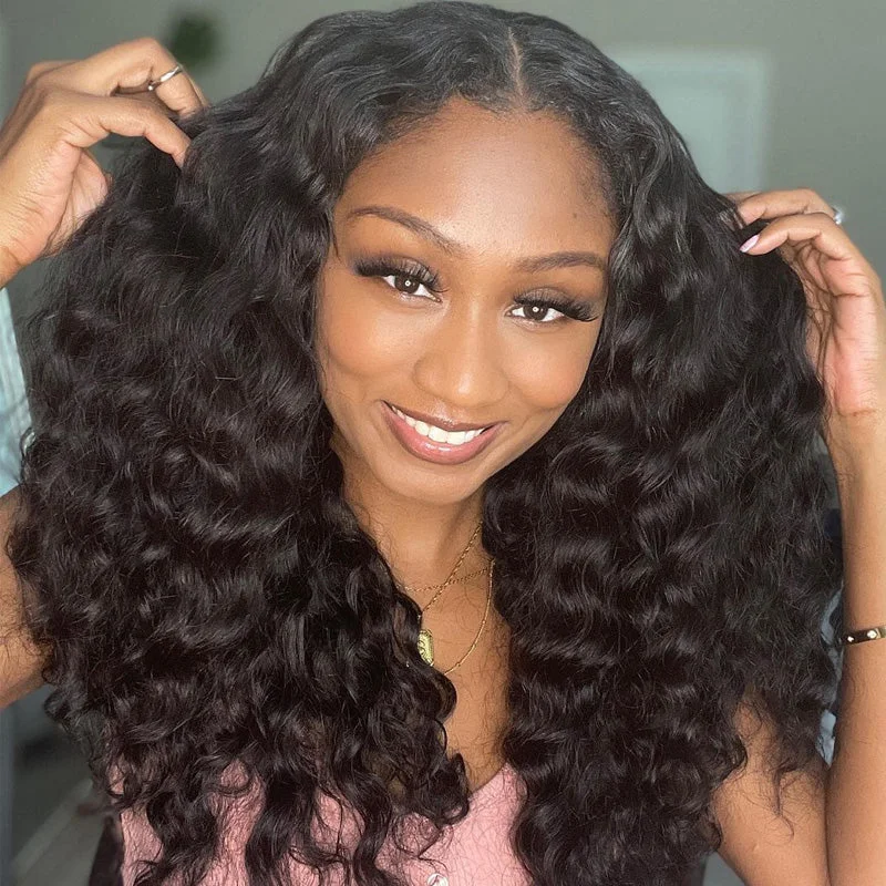 RENEE - Deep Wave U Part Wig V Part Wig Natural Color 100% Human Hair