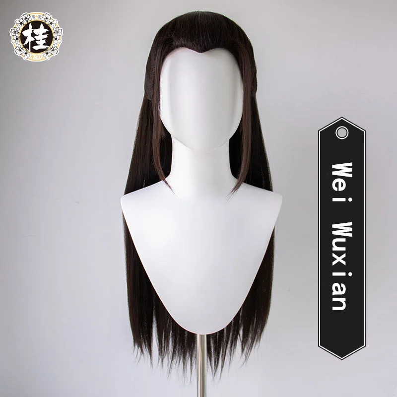 Uwowo The Untamed Wei Wuxian Wei Ying Black Wig 90cm long Hair Synthetic Heat Resistant Fiber