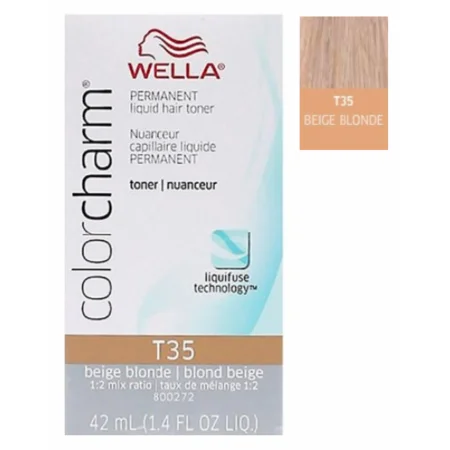 Wella Color Charm T35 Permanent Liquid Toner Beige Blonde - 1.4 Fl Oz