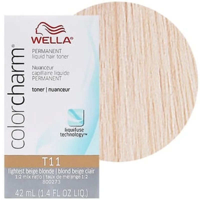 Wella Color Charm T11 Permanent Liquid Toner Lightest Beige Blonde - 1.4 Fl Oz